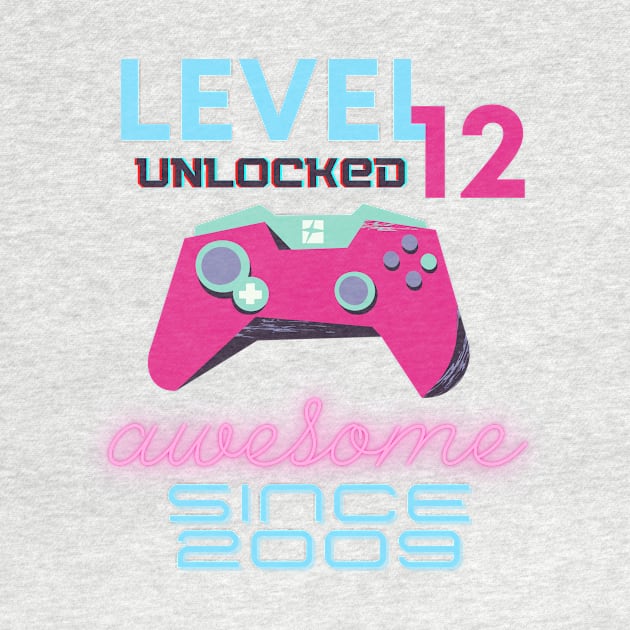 Level 12 Unlocked Awesome 2009 Video Gamer by Fabled Rags 